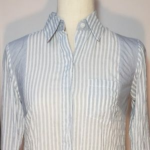cabi #244 Pucker Stripe LS Shirt Dress EUC Sz XS